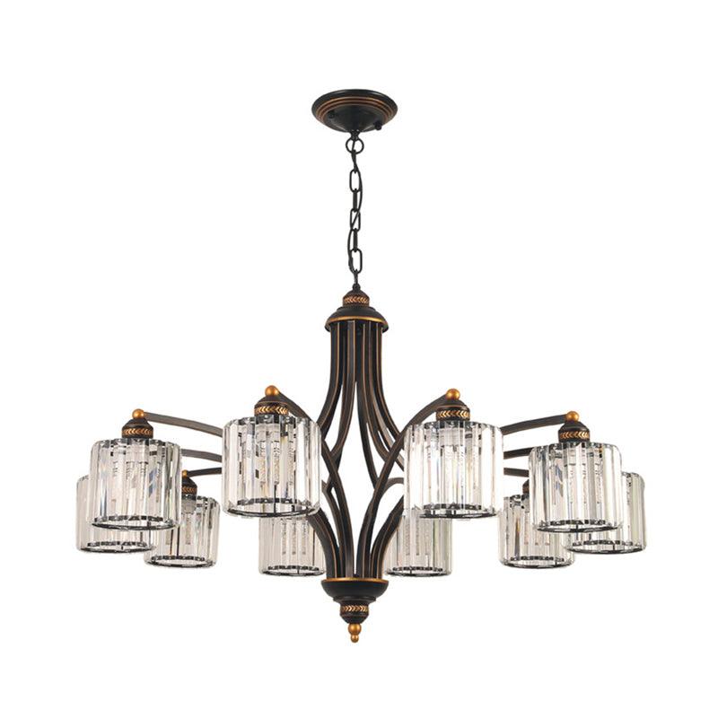 Curved Arm Living Room Chandelier Light Clear Crystal Fixture - Rebooters