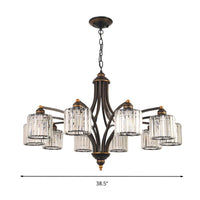 Curved Arm Living Room Chandelier Light Clear Crystal Fixture - Rebooters