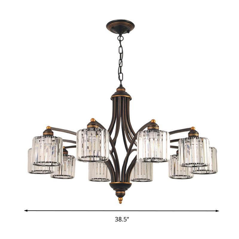 Curved Arm Living Room Chandelier Light Clear Crystal Fixture - Rebooters