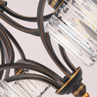 Curved Arm Living Room Chandelier Light Clear Crystal Fixture - Rebooters