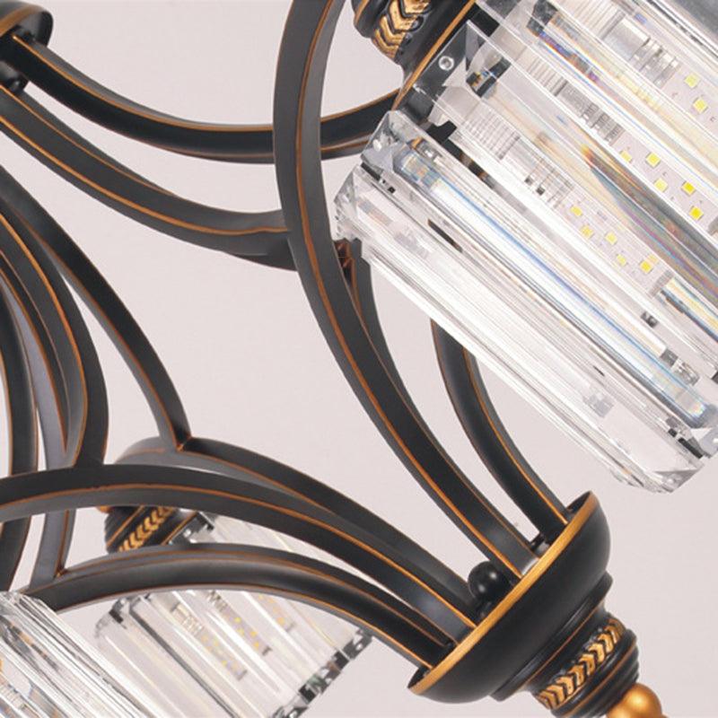 Curved Arm Living Room Chandelier Light Clear Crystal Fixture - Rebooters