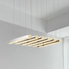 Linear Living Room Ceiling Chandelier Simple Style K9 Crystal 6/9 Heads Silver Light - Rebooters