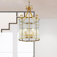 22"/23" H 4 Bulbs Cylinder Pendant Lamp Colonial Gold Chandelier - Rebooters