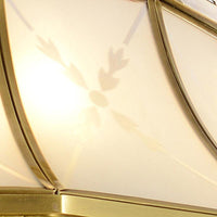 4 Bulbs Sandblasted Glass Chandelier Colonial Brass Bell - Rebooters