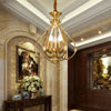 3 Bulbs Candle Hanging Chandelier Colonial Gold Metal Lamp - Rebooters