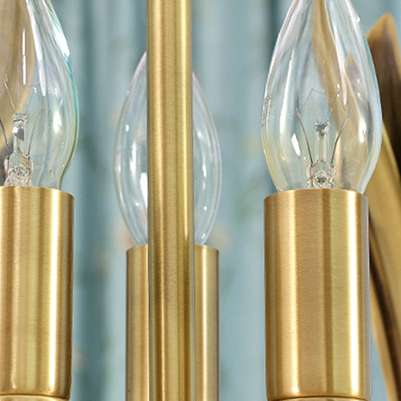 3 Bulbs Candle Hanging Chandelier Colonial Gold Metal Lamp - Rebooters