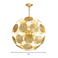 12/20 Bulbs Metal Chandelier Lamp Colonial Gold Spherical Light - Rebooters