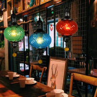 1 Light Pendant Lighting Moroccan Oval Textured Glass Ceiling Light - Rebooters