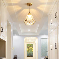 8/10 Inch Wide 1 Light Pendant Lighting Fixture Brass Glass - Rebooters