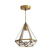 8/10 Inch Wide 1 Light Pendant Lighting Fixture Brass Glass - Rebooters