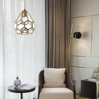 8/10 Inch Wide 1 Light Pendant Lighting Fixture Brass Glass - Rebooters