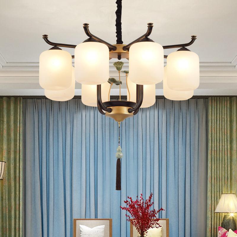 Classic Caged Hanging Chandelier 6/8/10 Lights Metal Fixture - Rebooters