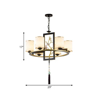 Metal Cylinder Chandelier Lighting Classic 6/8/10 Lights Black Gold - Rebooters