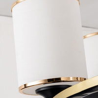 Metal Cylinder Chandelier Lighting Classic 6/8/10 Lights Black Gold - Rebooters