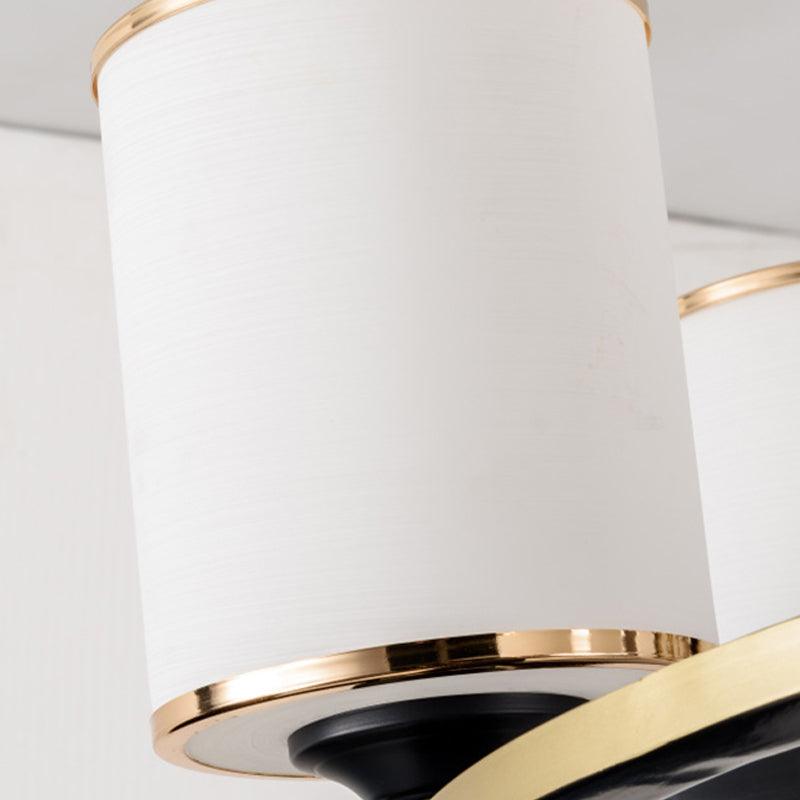 Metal Cylinder Chandelier Lighting Classic 6/8/10 Lights Black Gold - Rebooters