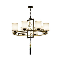 Metal Cylinder Chandelier Lighting Classic 6/8/10 Lights Black Gold - Rebooters