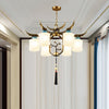 Cylinder Living Room Hanging Chandelier Brass Metal Light - Rebooters