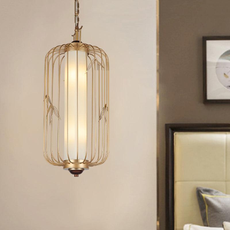 Birdcage Dining Room Chandelier Lighting Classic Stylish Metal 2 Lights Gold - Rebooters