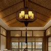 5 Lights Dining Room Hanging Chandelier Classic Black Pendant Light - Rebooters