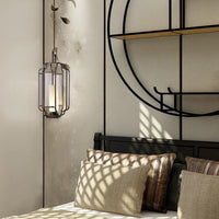 1 Light Tan Glass Hanging Pendant Traditional Black Cylinder Living Room Pendulum Light 8 10 12 Wide - Rebooters