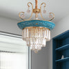 3 Tiers Tri-Sided Crystal Rod Chandelier Light Simple Style - Rebooters