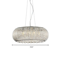 8 Heads Crystal Beaded Pendant Chandelier Modern Chrome Dining Room Light - Rebooters