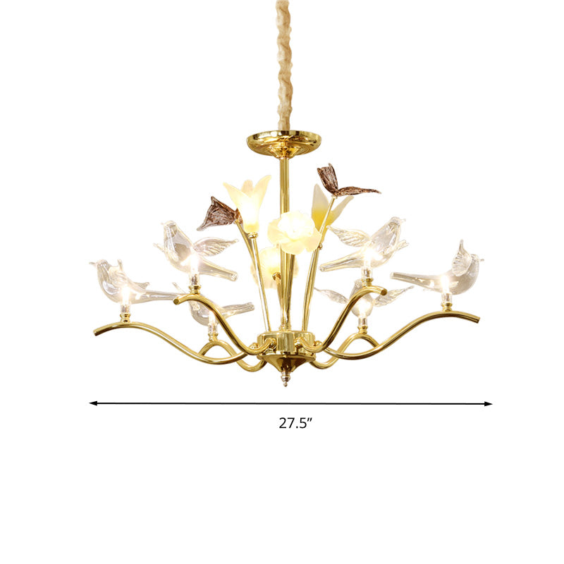 Clear Crystal Flower Hanging Light Kit Postmodern Chandelier - Rebooters