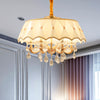 Beige 5 Heads Chandelier Lamp Modernism Crystal Drop Lighting - Rebooters