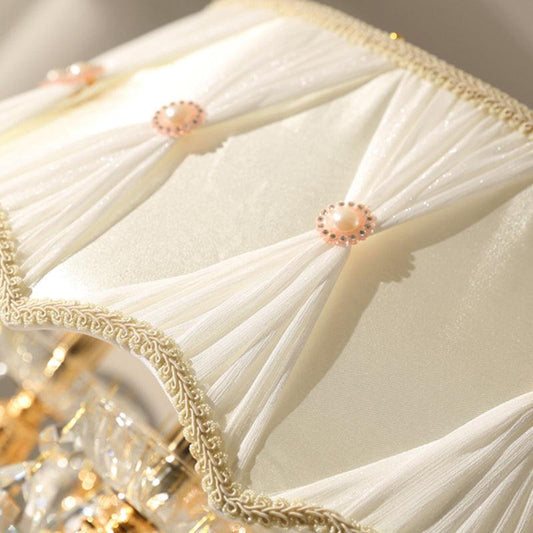 Beige 5 Heads Chandelier Lamp Modernism Crystal Drop Lighting - Rebooters