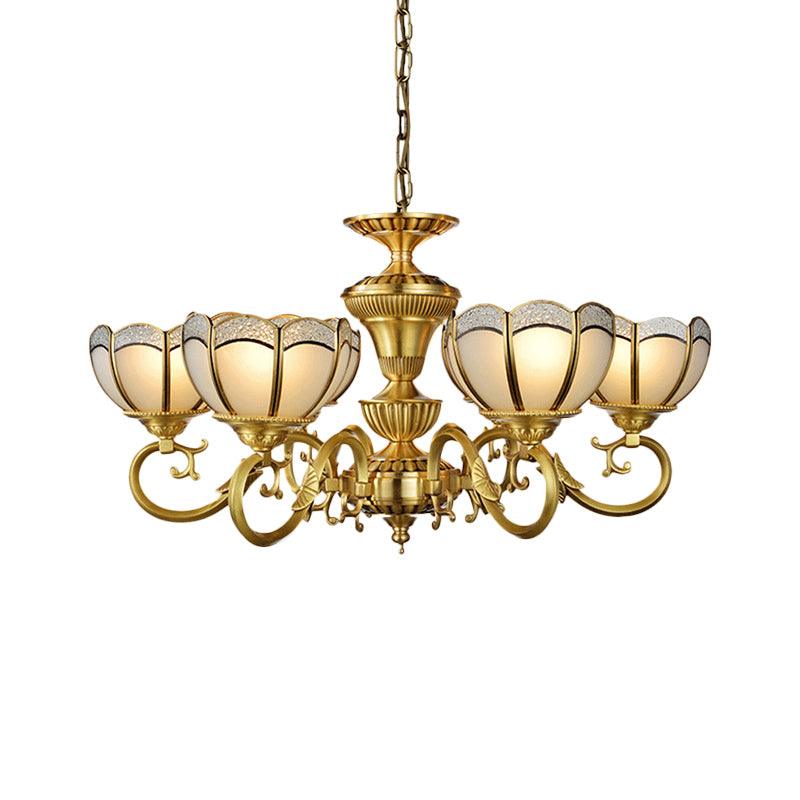 6 Lights Chandelier Pendant Lamp Gold Colonial Ceiling Light - Rebooters