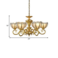 6 Lights Chandelier Pendant Lamp Gold Colonial Ceiling Light - Rebooters