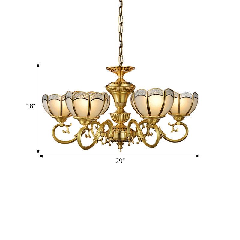 6 Lights Chandelier Pendant Lamp Gold Colonial Ceiling Light - Rebooters