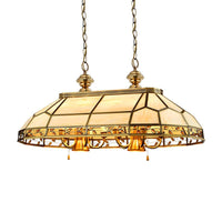 12 Bulbs Faceted Island Lighting Colonial Gold Frosted Glass Ceiling Suspension Lamp - Rebooters