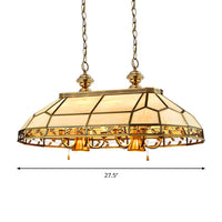 12 Bulbs Faceted Island Lighting Colonial Gold Frosted Glass Ceiling Suspension Lamp - Rebooters