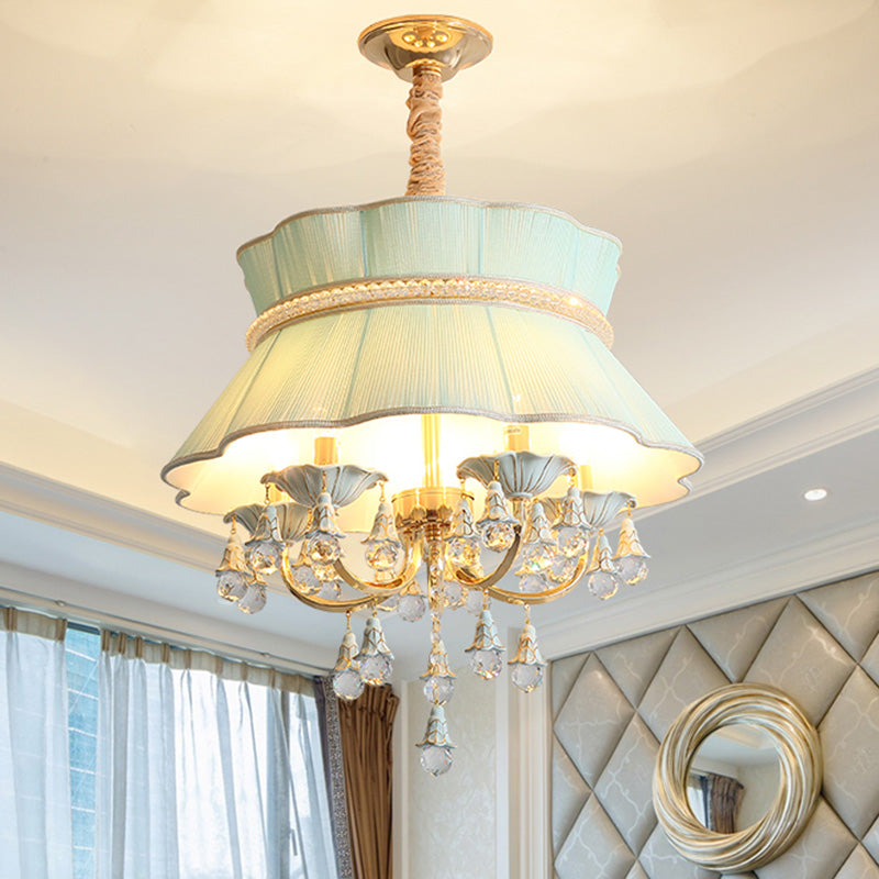 Modern Candelabra Hanging Light Kit 5 Heads Crystal Chandelier - Rebooters