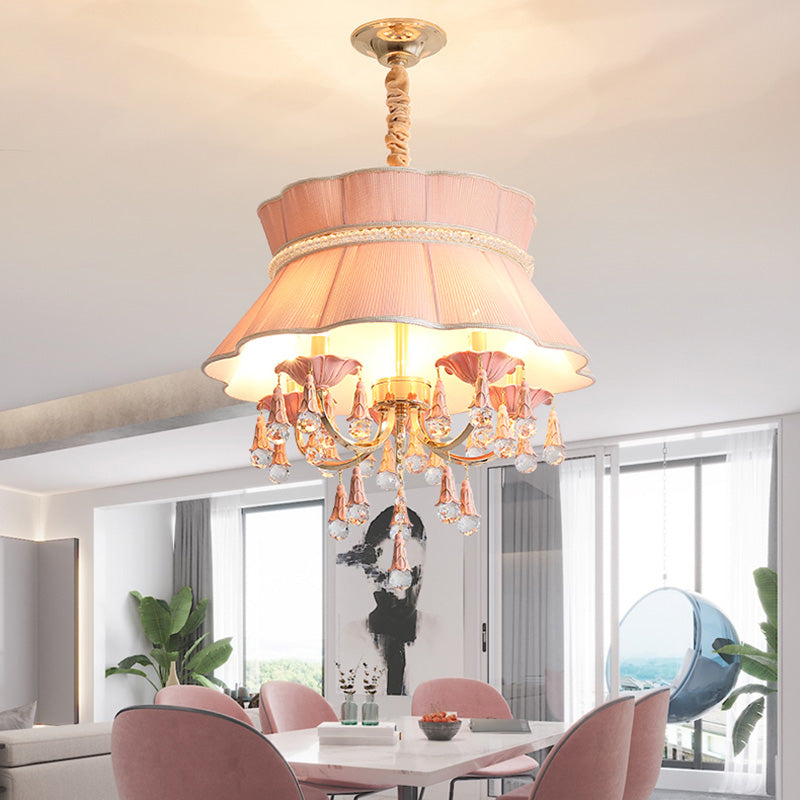 Modern Candelabra Hanging Light Kit 5 Heads Crystal Chandelier - Rebooters