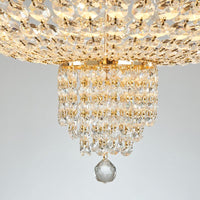 5 Lights Dome Ceiling Light Fixture Simple Style Blue Gray Crystal Strand Chandelier - Rebooters