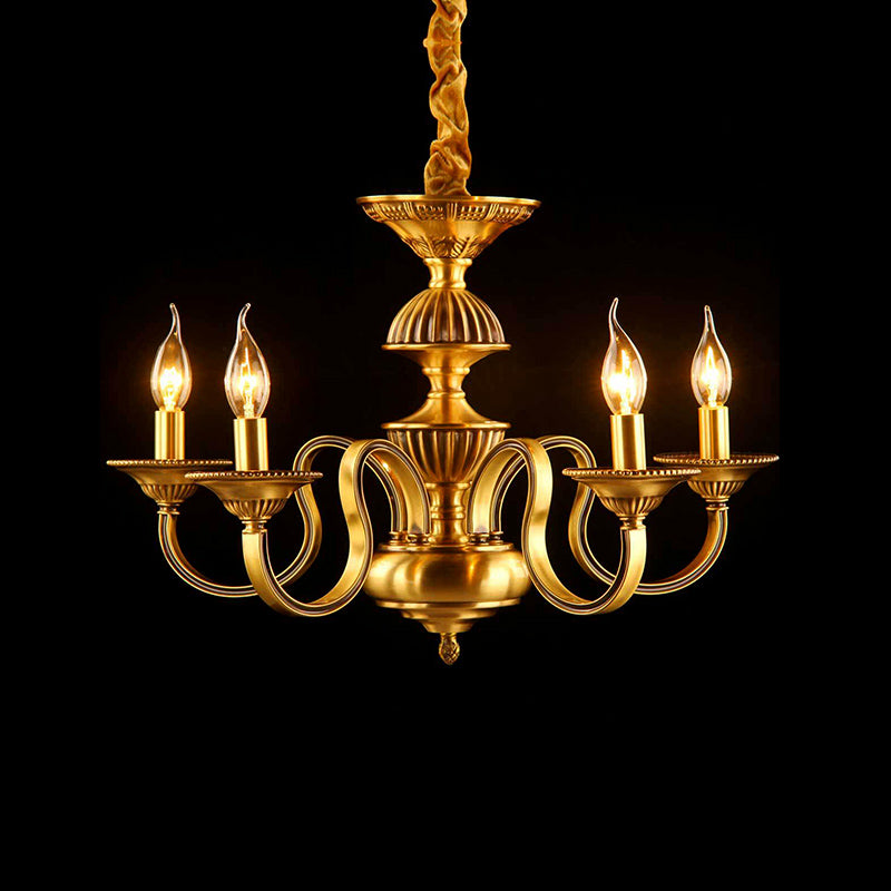 Candle Metal Pendant Chandelier Colonialism 3/5/6 Lights - Rebooters