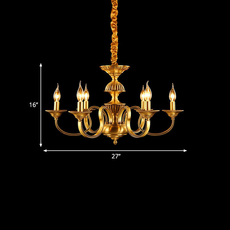 Candle Metal Pendant Chandelier Colonialism 3/5/6 Lights - Rebooters