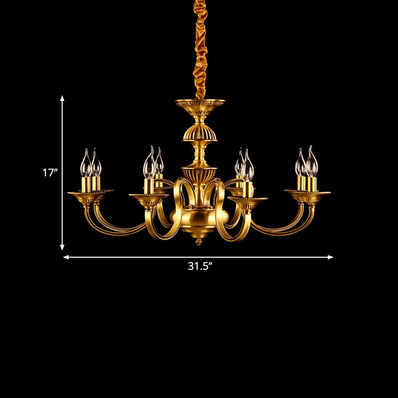Candle Metal Pendant Chandelier Colonialism 3/5/6 Lights - Rebooters