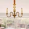Gold Candle Shape Ceiling Pendant Light Colonialism Metal Chandelier - Rebooters