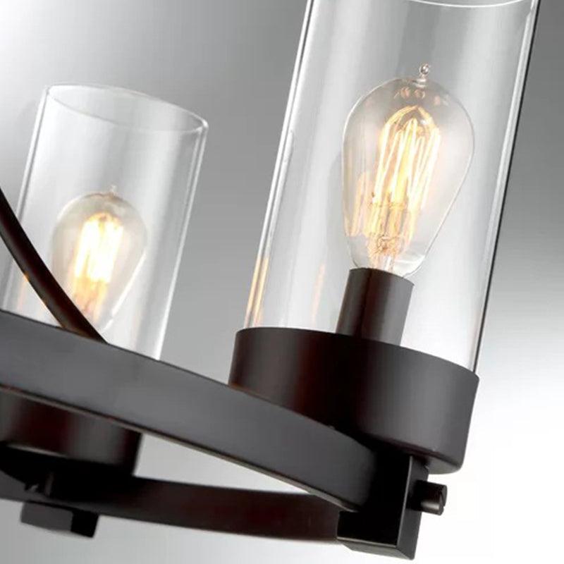 Black 5 Lights Pendant Chandelier Vintage Clear Glass Fixture - Rebooters
