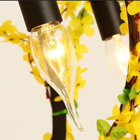 5 Heads Iron Pendant Chandelier Traditional Black Flower Basket - Rebooters