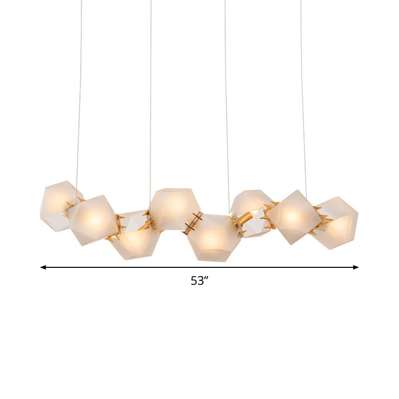 Geometric Frosted Glass Chandelier Lighting Postmodern Gold Lamp - Rebooters
