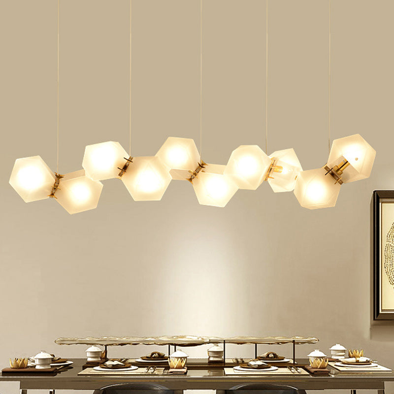 Geometric Frosted Glass Chandelier Lighting Postmodern Gold Lamp - Rebooters