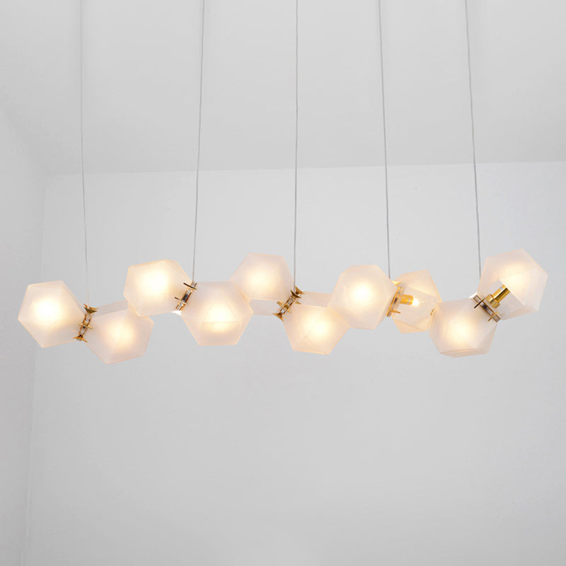 Geometric Frosted Glass Chandelier Lighting Postmodern Gold Lamp - Rebooters