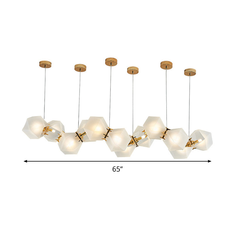 Geometric Frosted Glass Chandelier Lighting Postmodern Gold Lamp - Rebooters