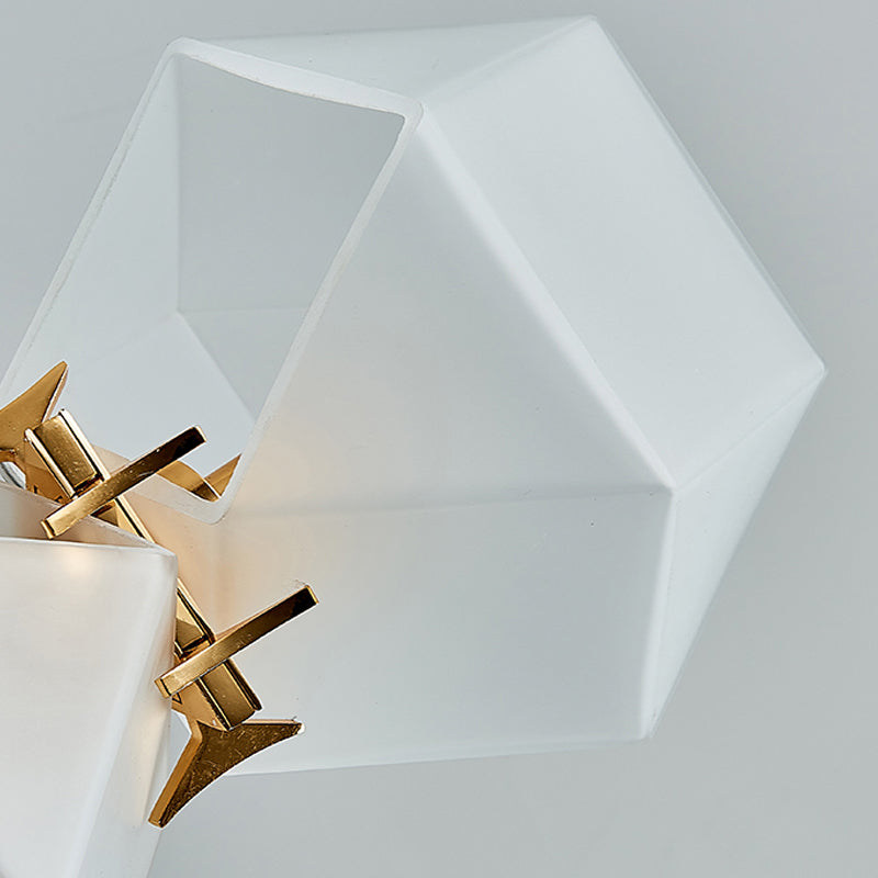 Geometric Frosted Glass Chandelier Lighting Postmodern Gold Lamp - Rebooters