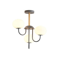 3/5 Lights Living Room Hanging Lamp Nordic Gray Green Chandelier - Rebooters