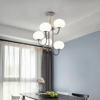 3/5 Lights Living Room Hanging Lamp Nordic Gray Green Chandelier - Rebooters